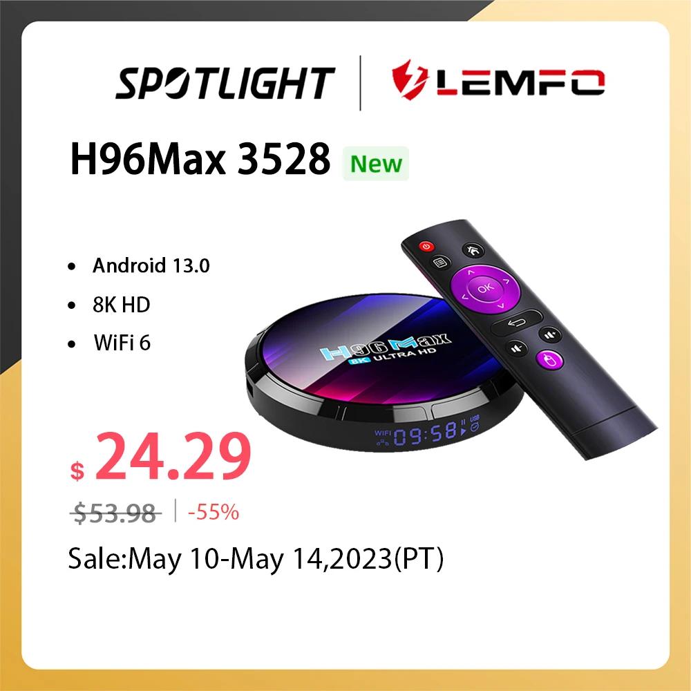 LEMFO Ʈ TV  ڽ, ȵ̵ 13.0 ̵ ÷̾, ȵ̵ 13,  6, , 8K, 3D, H96 Max, RK3528, 2023 ǰ